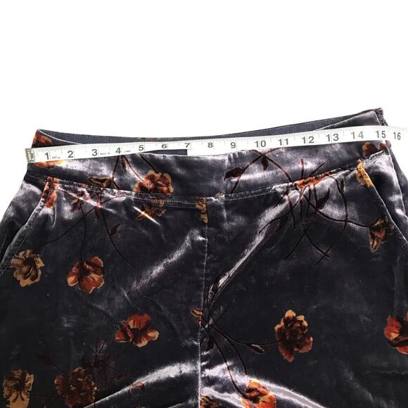 Ett:Twa by Anthropologie Jessie Velvet Floral Wide-Leg Pants Size:S - Picture 7 of 9
